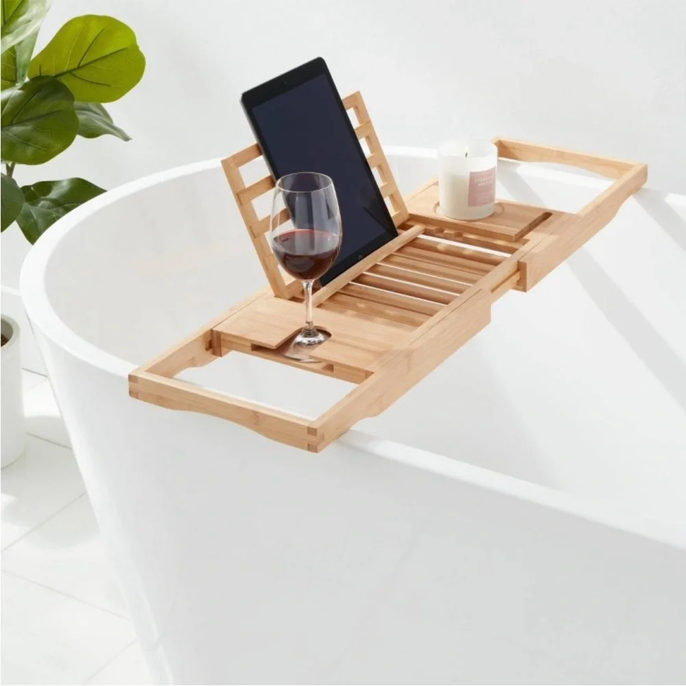 BRIGHTROOM NEW bamboo bathtub caddy